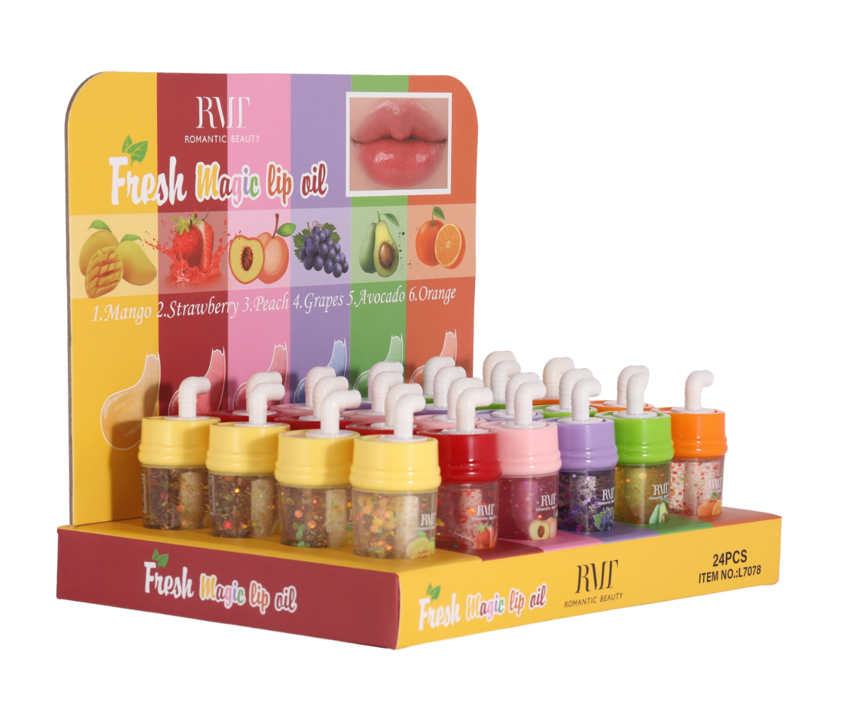 ROMANTIC BEAUTY - FRESH FRUIT MAGIC LIP OIL 24PCS