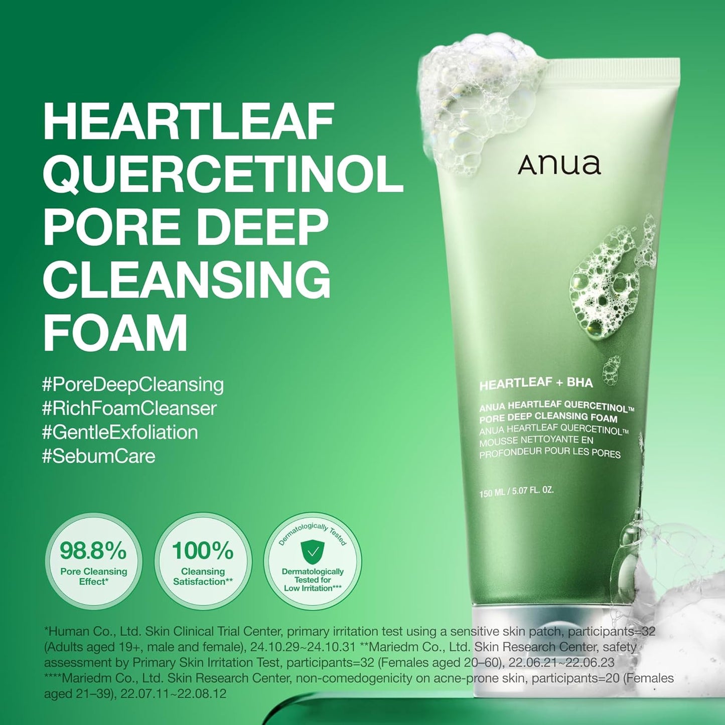 Anua - Heartleaf  Pore Deep Cleansing Foam (x40)